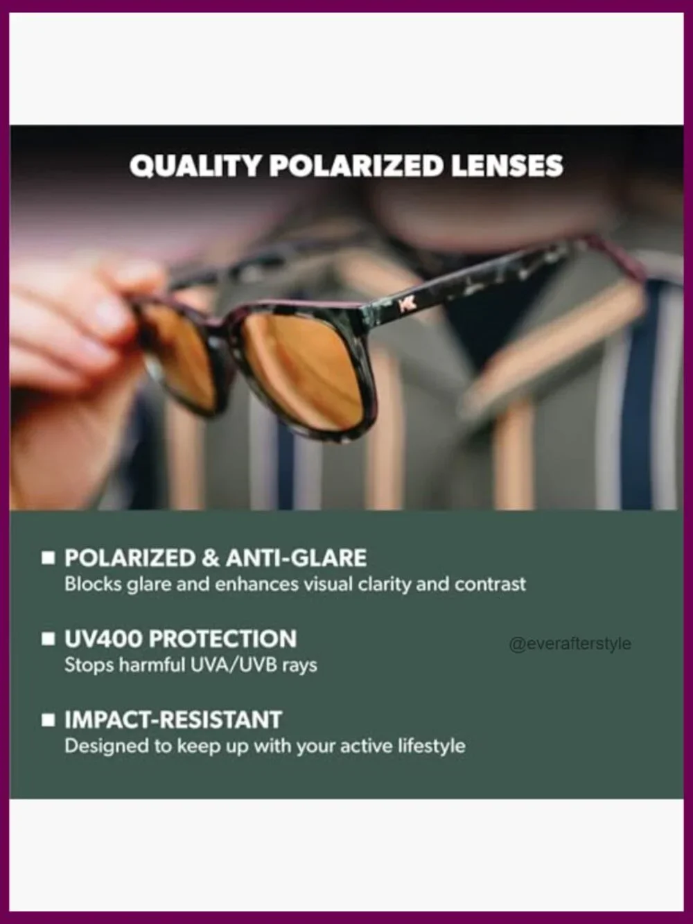 Polarized Sunglasses - UV400 Protection - Square Frame